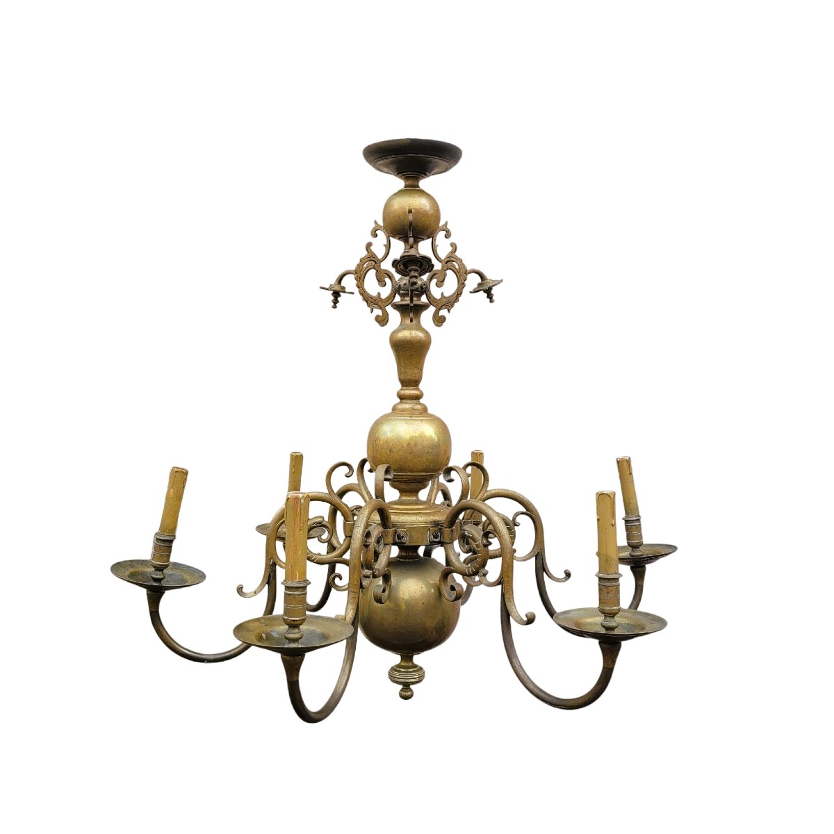 Lustre "hollandais" En Bronze, Début XXème Siècle