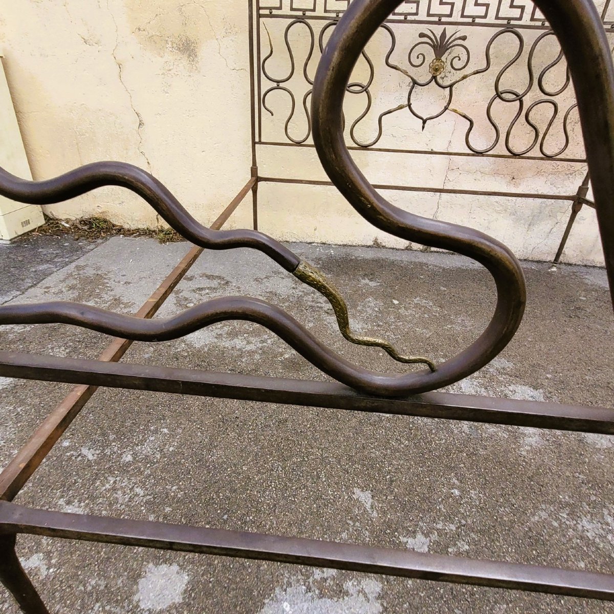 Grand Lit En Acier, Avec Serpents, Début XIXème Siècle-photo-7