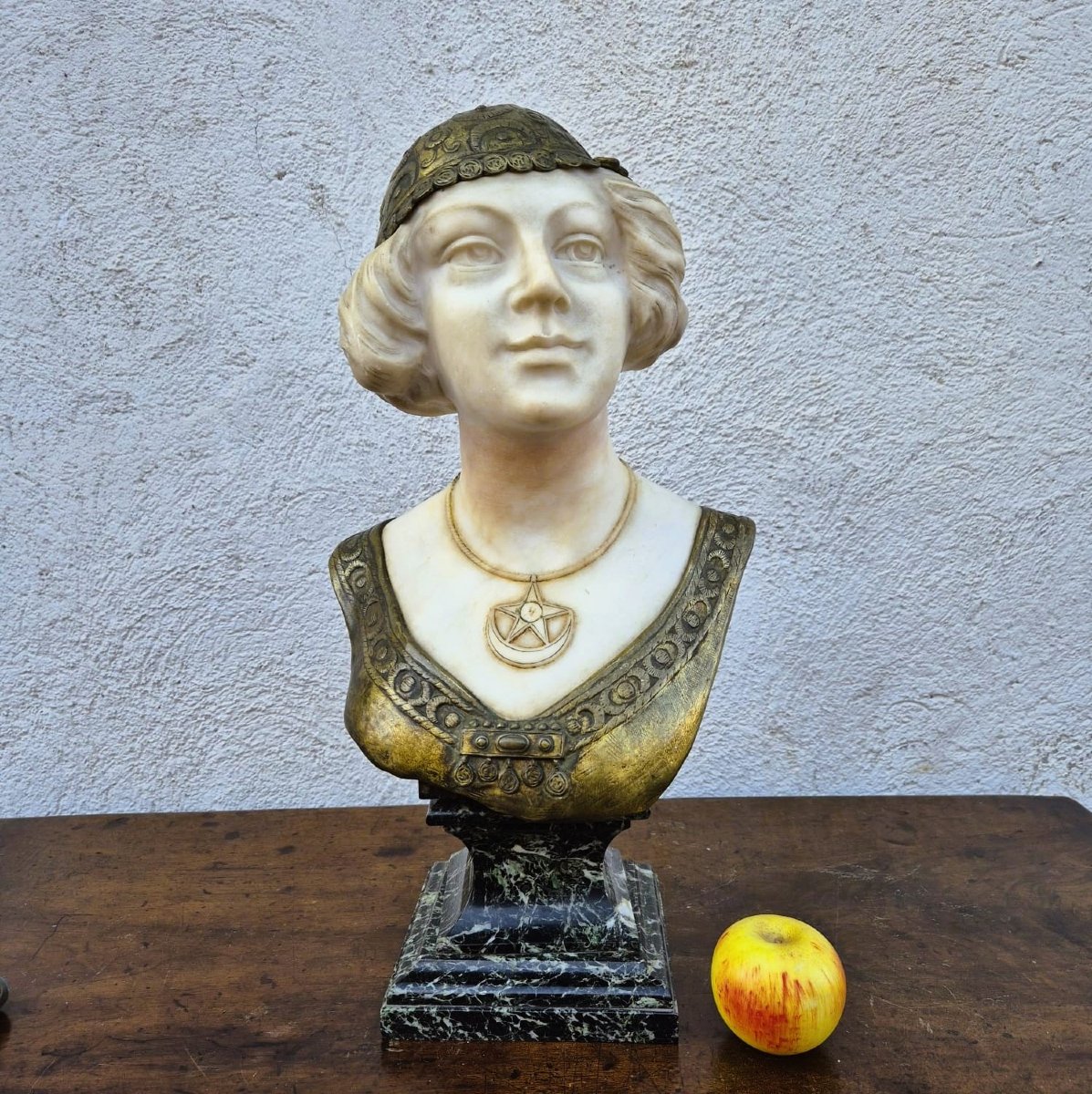Charny, Bust Of An Oriental Woman In Marble, Late 19th-early 20th Century-photo-4