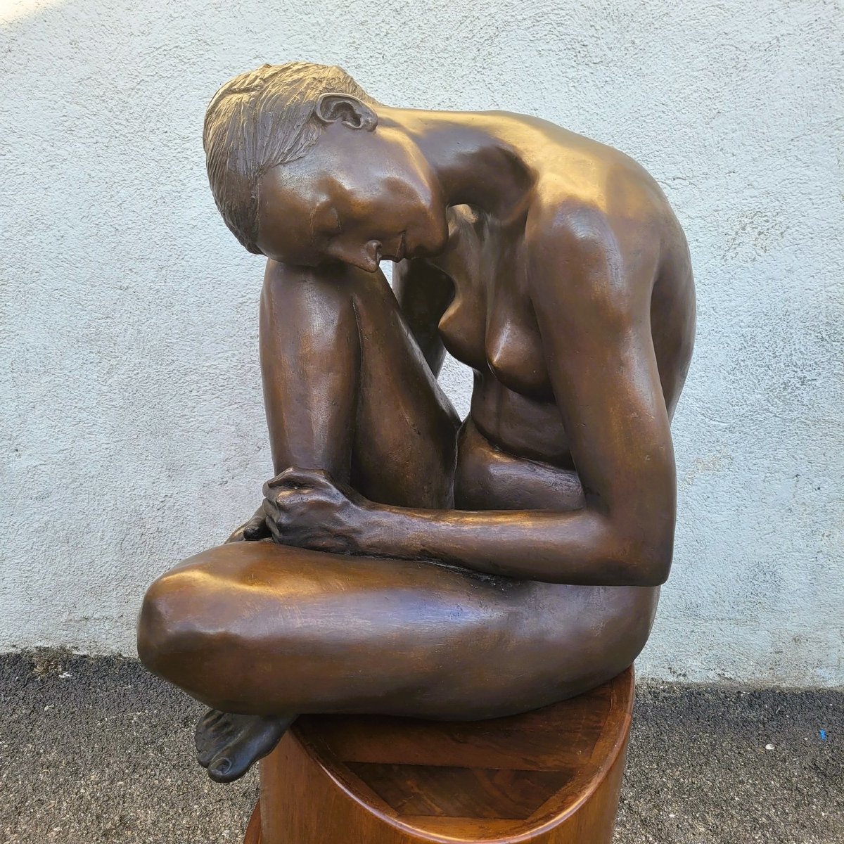 M Ventura, Nude Of A Woman, Signed Bronze, Late 20th Century-photo-2