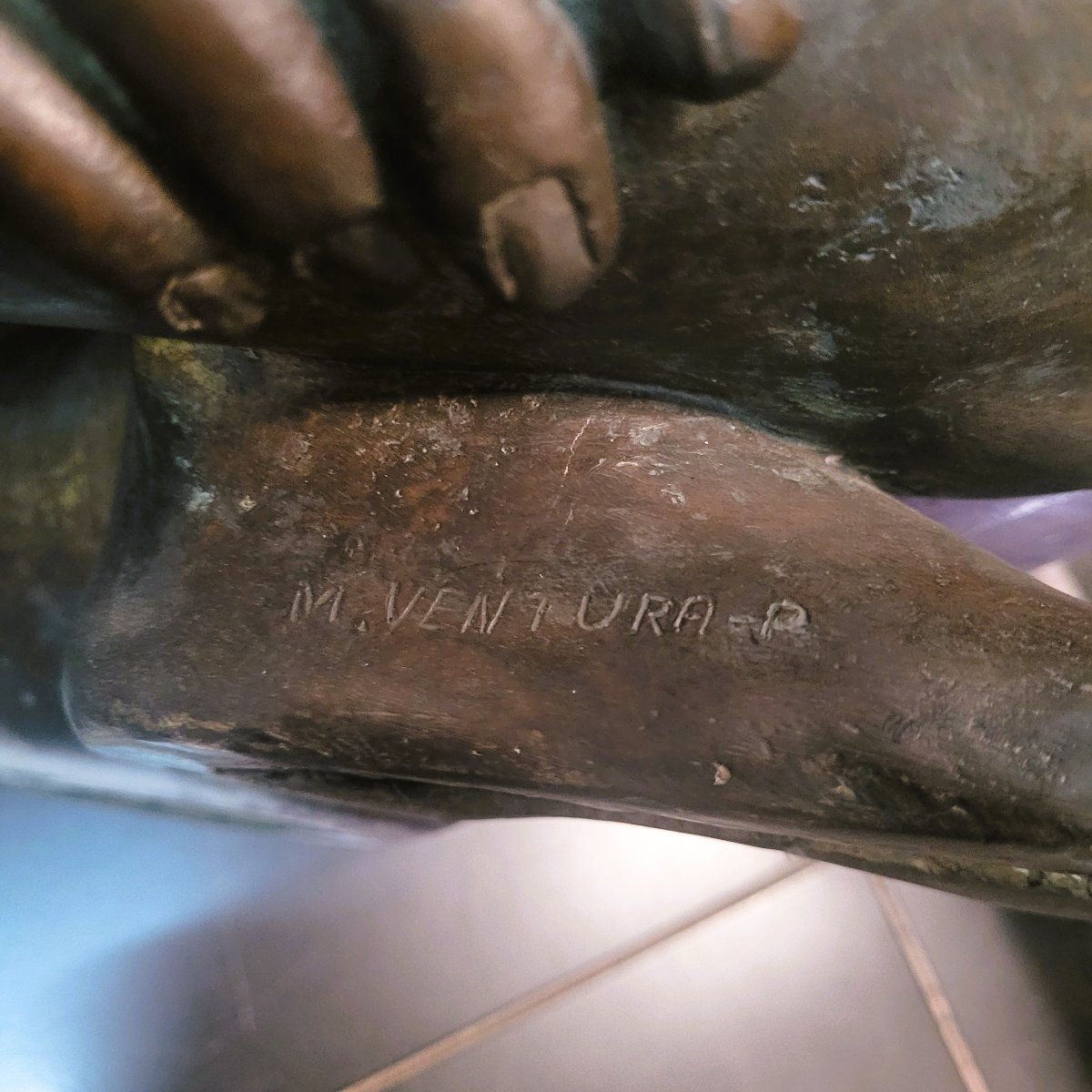 M Ventura, Nude Of A Woman, Signed Bronze, Late 20th Century-photo-7