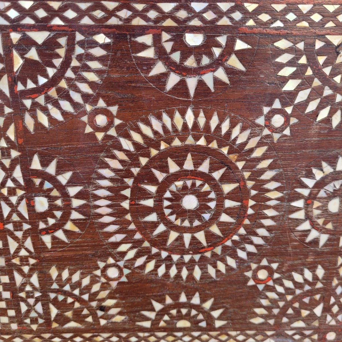 Wooden Chest With Mother-of-pearl Marquetry, Syria, 19th Century-photo-2