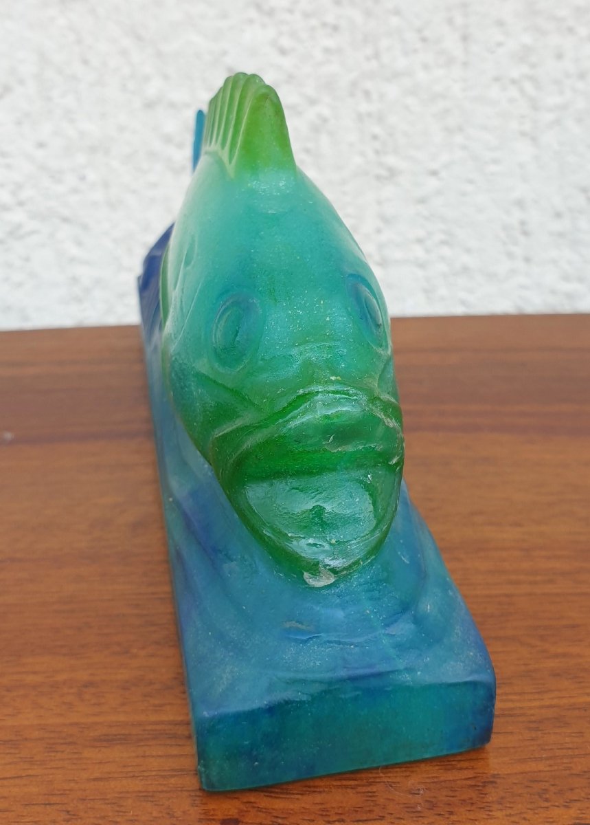 Amalric  Walter Nancy, Poisson En Pâte De Verre, Début XXème Siècle-photo-3