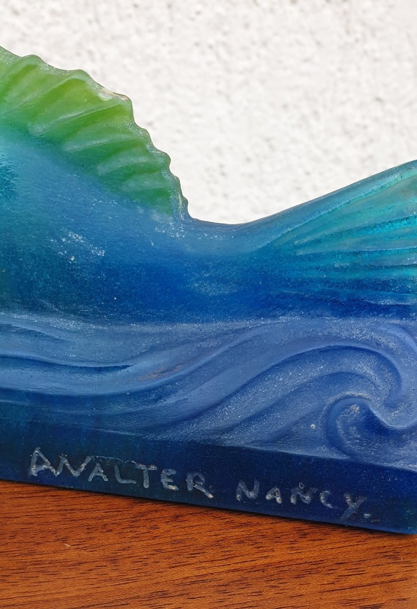Amalric  Walter Nancy, Poisson En Pâte De Verre, Début XXème Siècle-photo-3