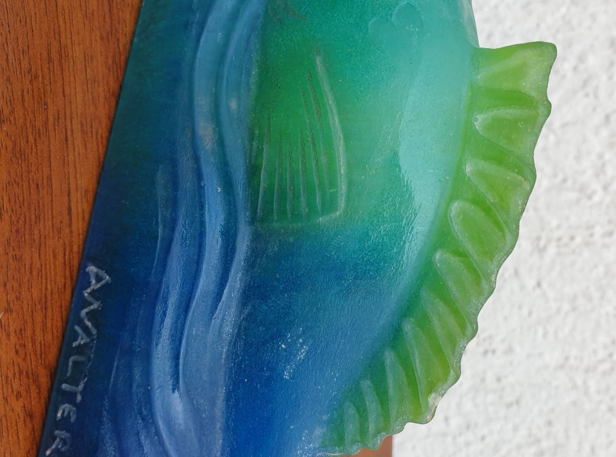 Amalric  Walter Nancy, Poisson En Pâte De Verre, Début XXème Siècle-photo-4