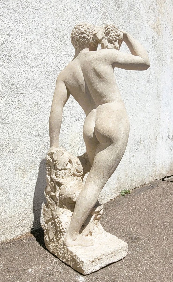 André Deluol, Homme debout, Sculpture en pierre, XXème siècle-photo-2