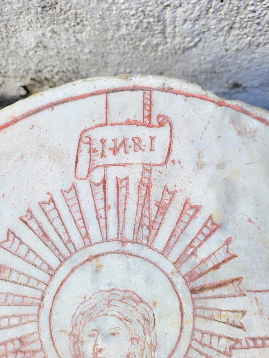 Stèle en marbre , Christ de la résurrection, Epoque XVI/XVIIème siècle-photo-2