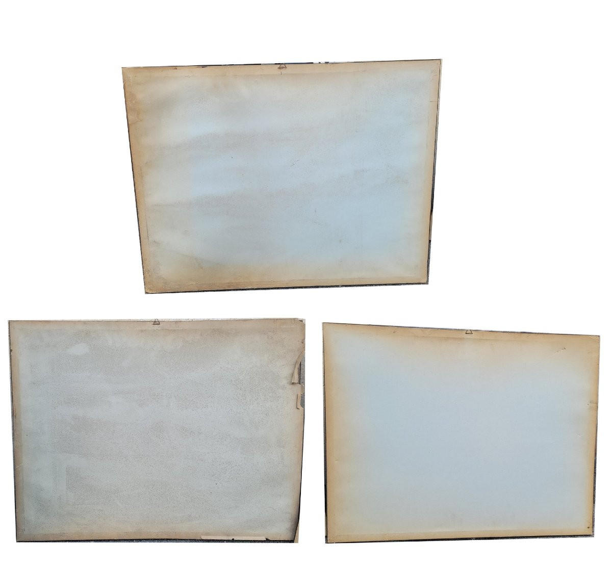 Set Of 3 Watercolored Engravings, Theater Decorations, 19th Century-photo-4