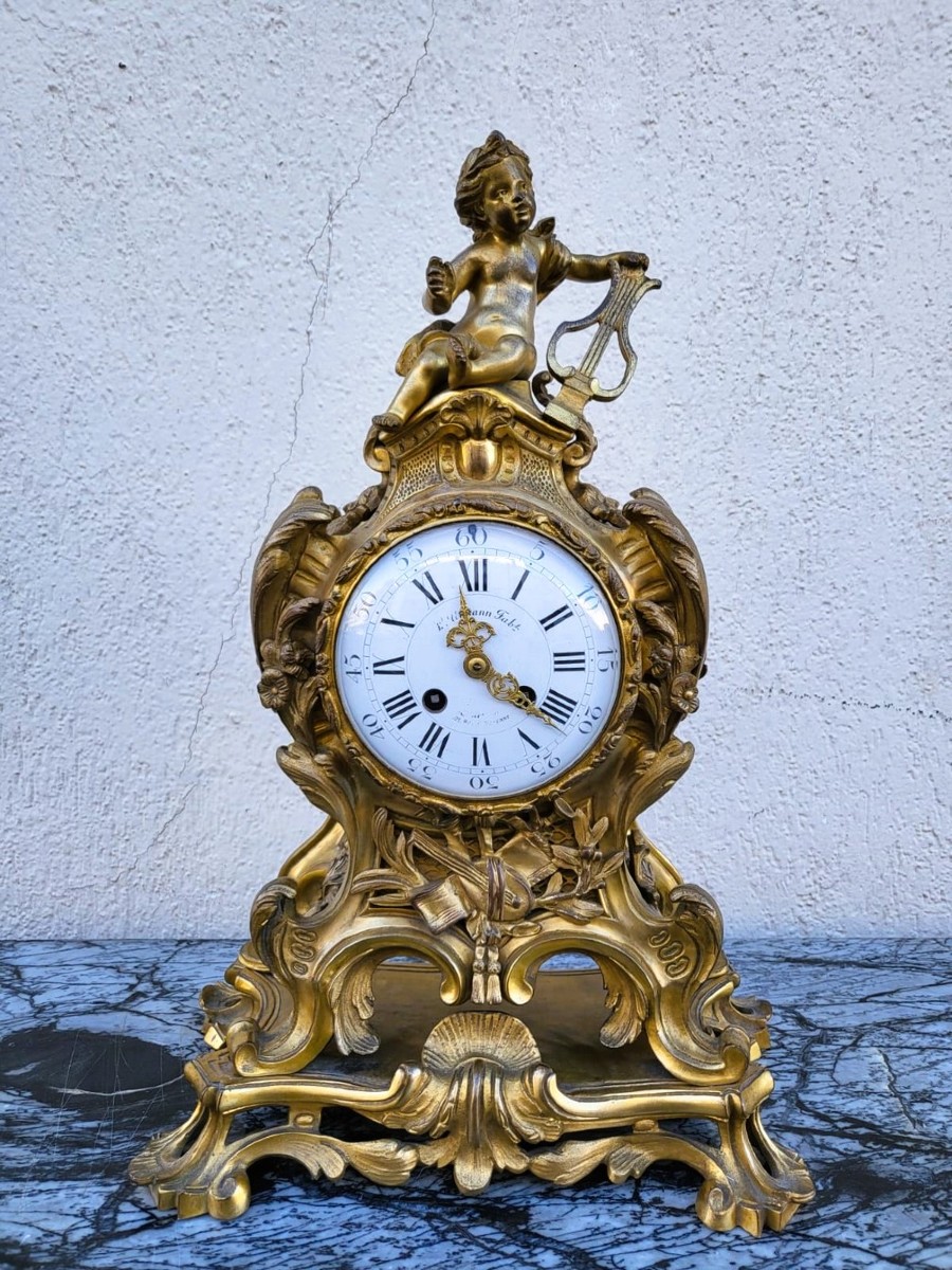 Cartel en bronze doré, XIXème siècle