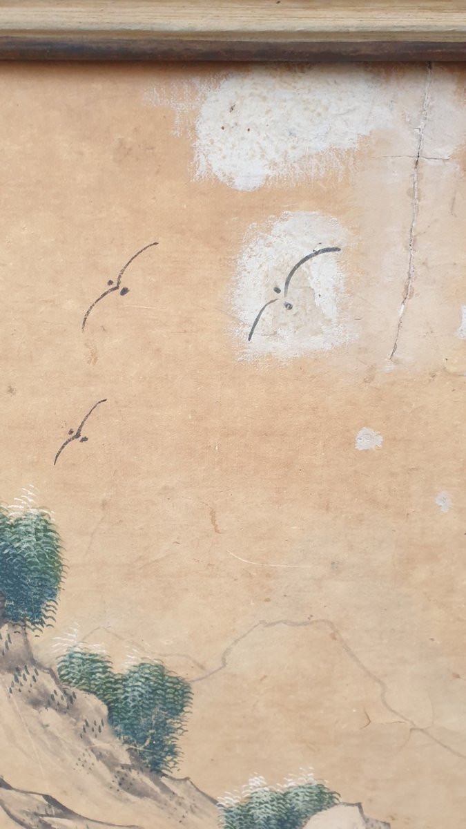 Papier peint d'un paysage chinois animé, XIXème siècle-photo-2