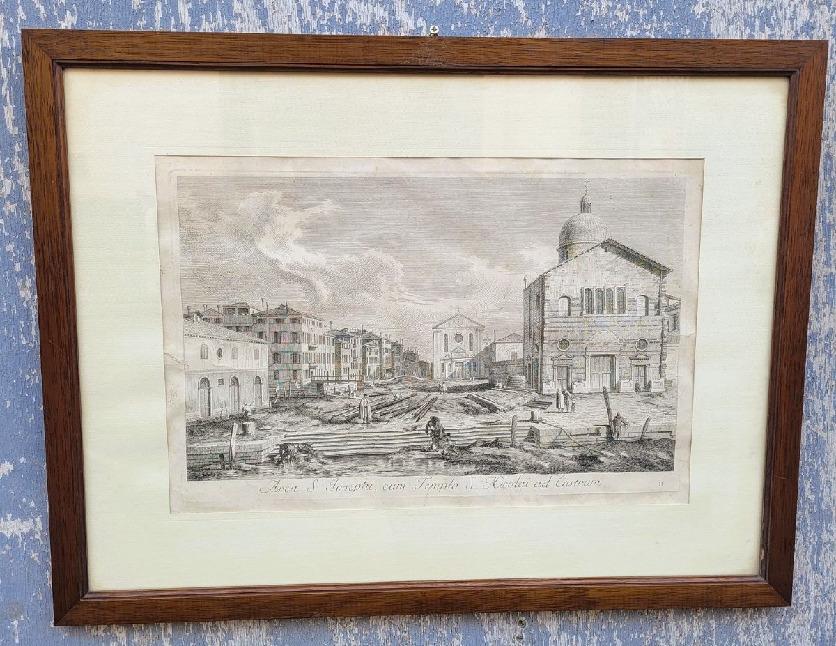 Vues de Venise, paire de gravures encadrées, XIXème siècle-photo-3