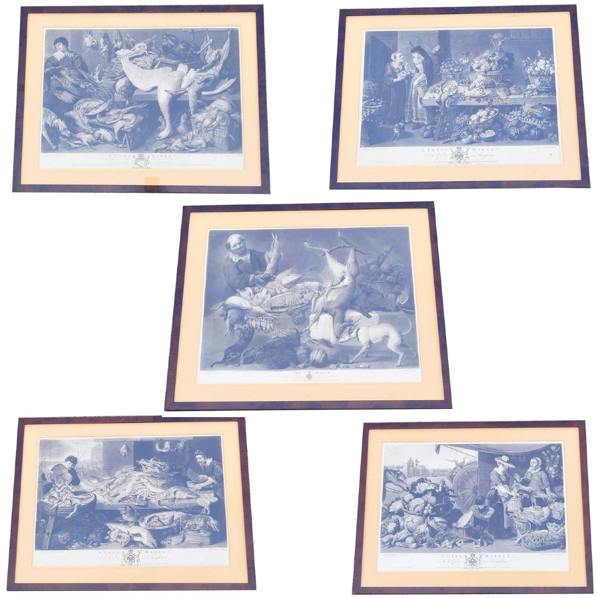 After F Snyders, Suite Of 5 Engravings On The "markets" 