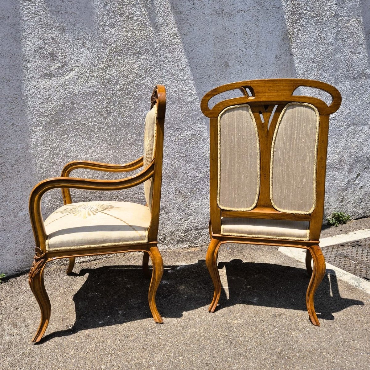 Pair Of Art Nouveau Armchairs, Early 20th Century-photo-1