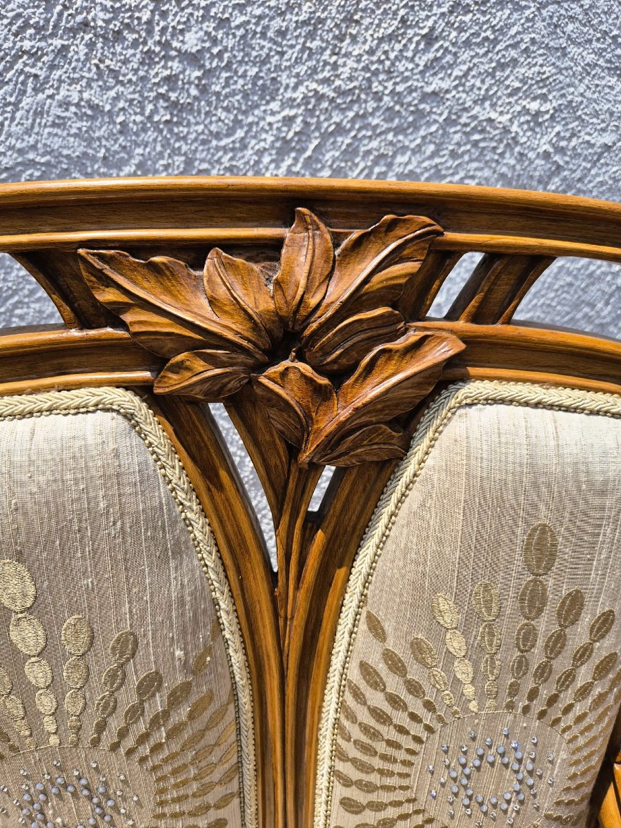Pair Of Art Nouveau Armchairs, Early 20th Century-photo-6