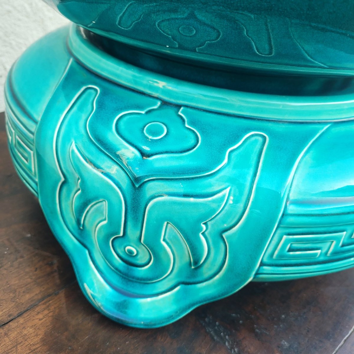 Bretby, Large Japanese-style Ceramic Planter, Late 19th Century-photo-1