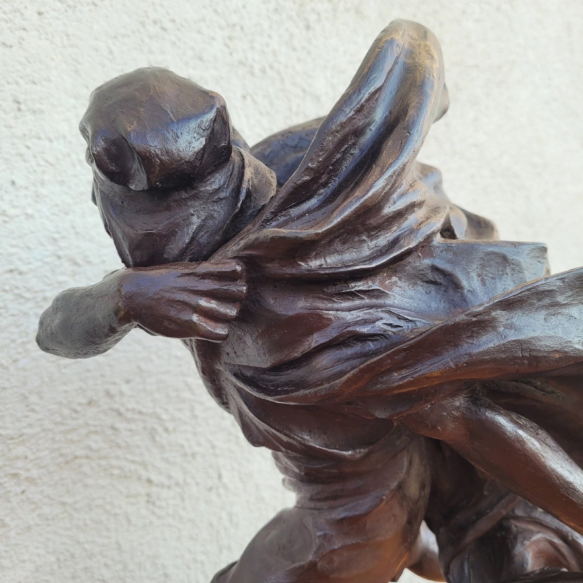 A Miniati, guerrier arabe, bronze orientaliste signé, début XXème siècle-photo-5