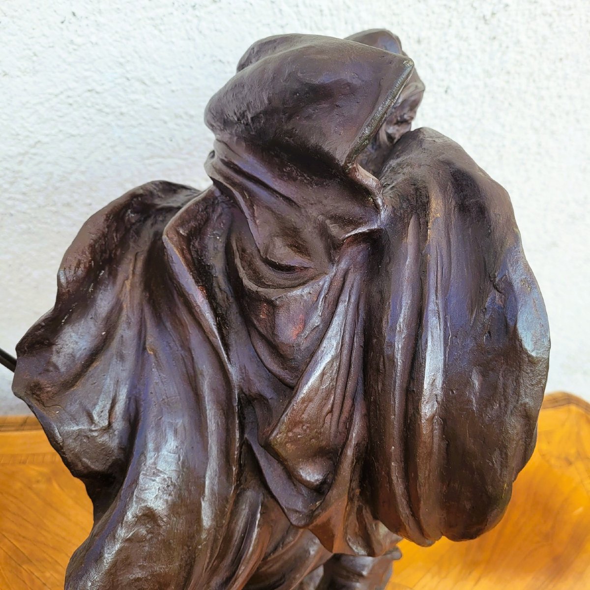 A Miniati, guerrier arabe, bronze orientaliste signé, début XXème siècle-photo-7