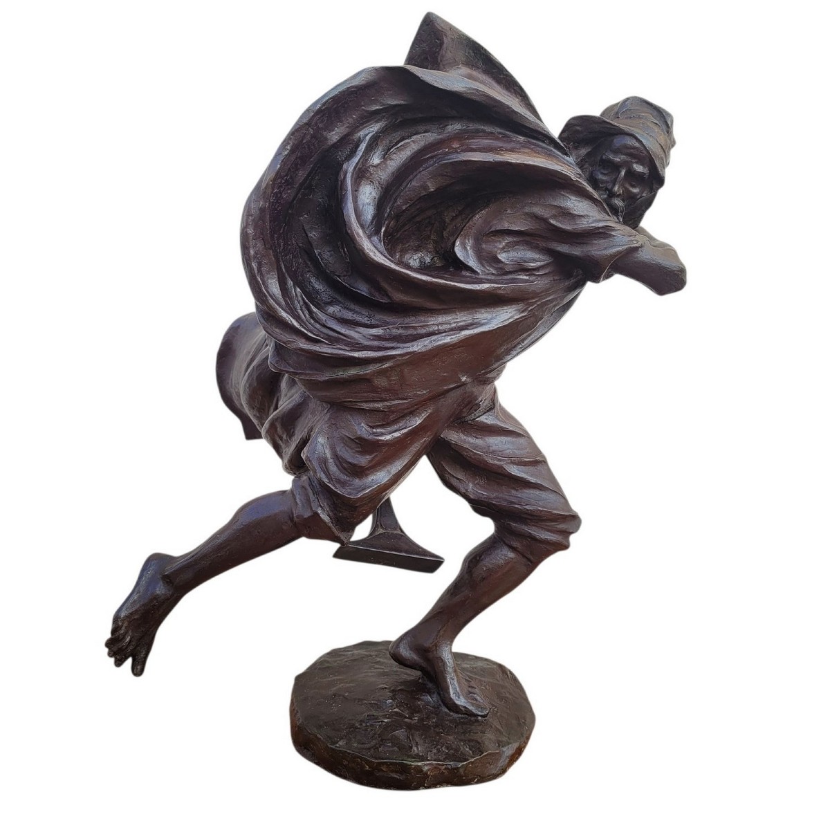 A Miniati, guerrier arabe, bronze orientaliste signé, début XXème siècle