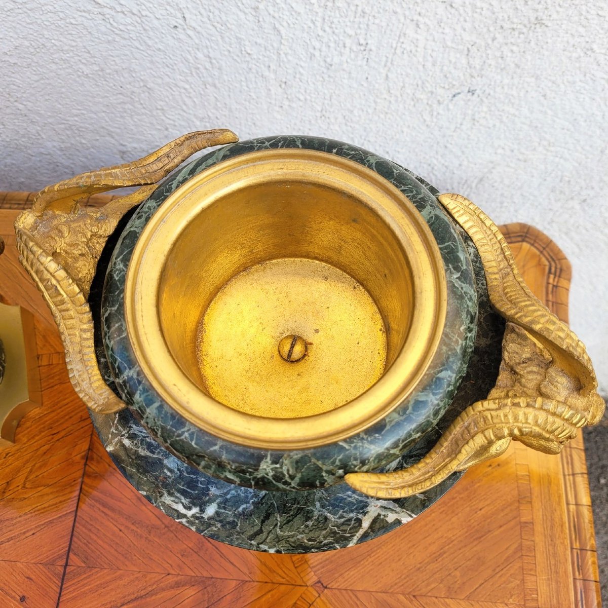 Pair Of Marble And Gilded Bronze Cassolettes, Napoleon III, 19th Century-photo-4