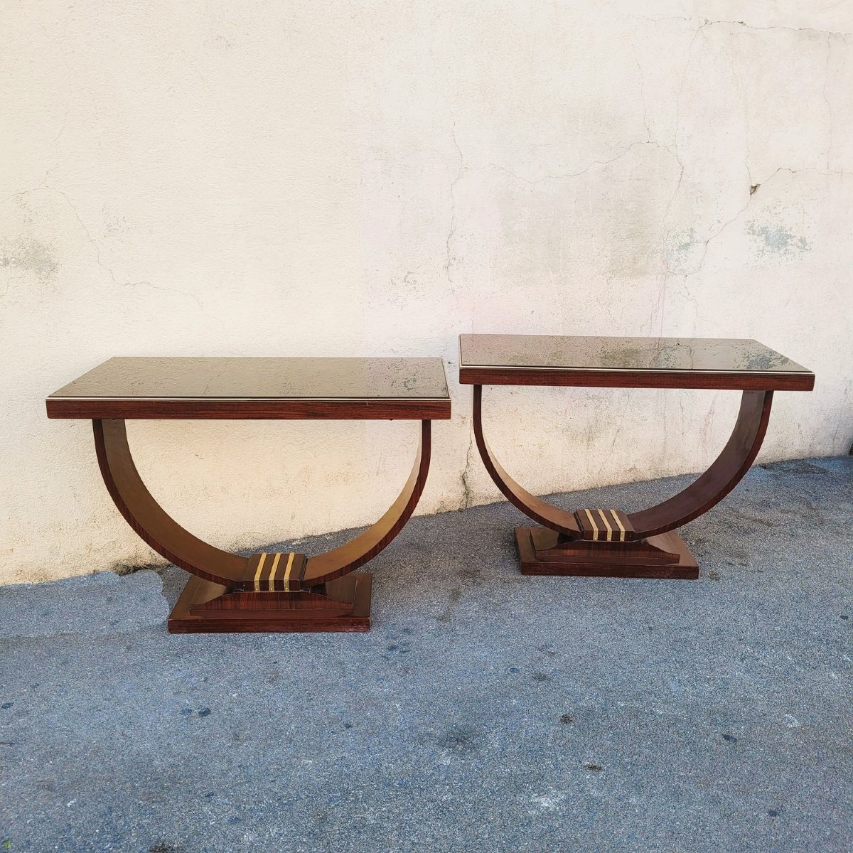 Pair Of Art Deco Display Consoles-photo-1