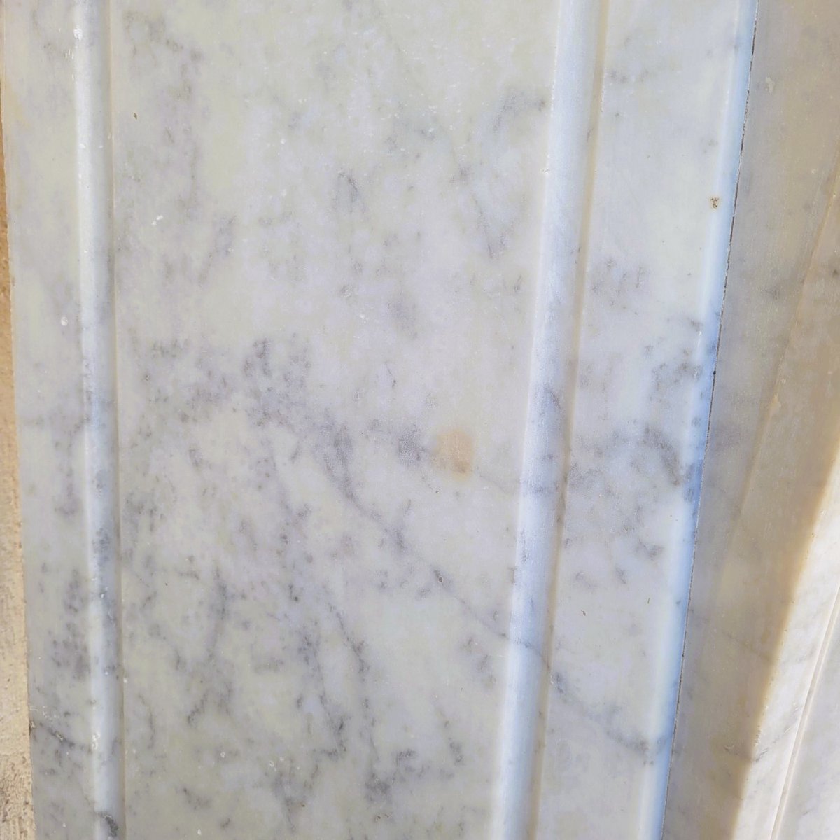 Cheminée en marbre blanc de style Louis XV, XIXème siècle-photo-7
