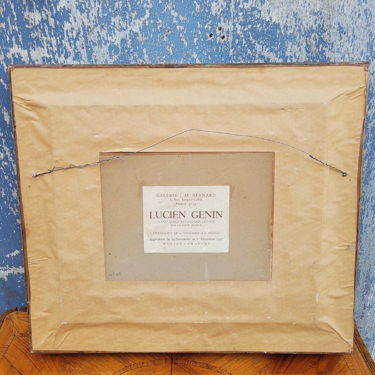 Lucien Genin, Port Of Villefranche Sur Mer, Framed Watercolor, Mid-20th Century-photo-7