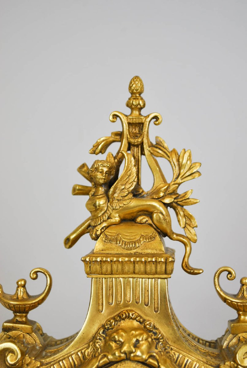 Gilt Bronze Clock, 19th Century-photo-3