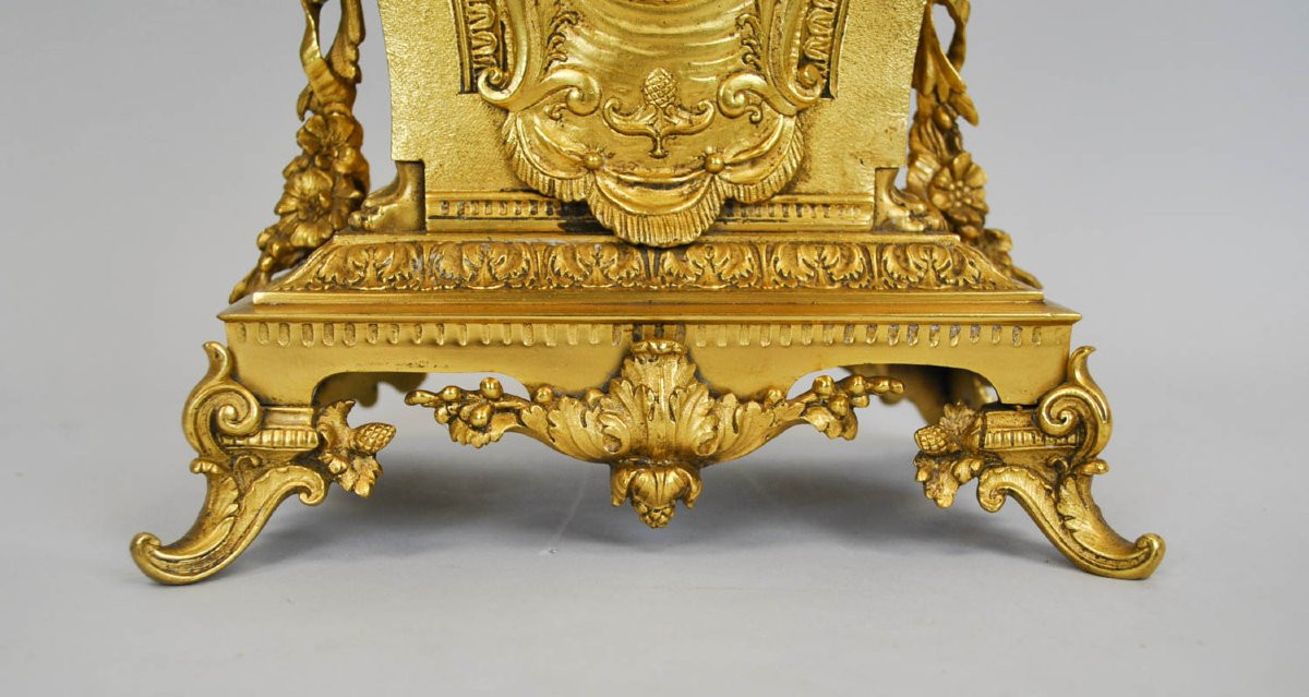 Gilt Bronze Clock, 19th Century-photo-4