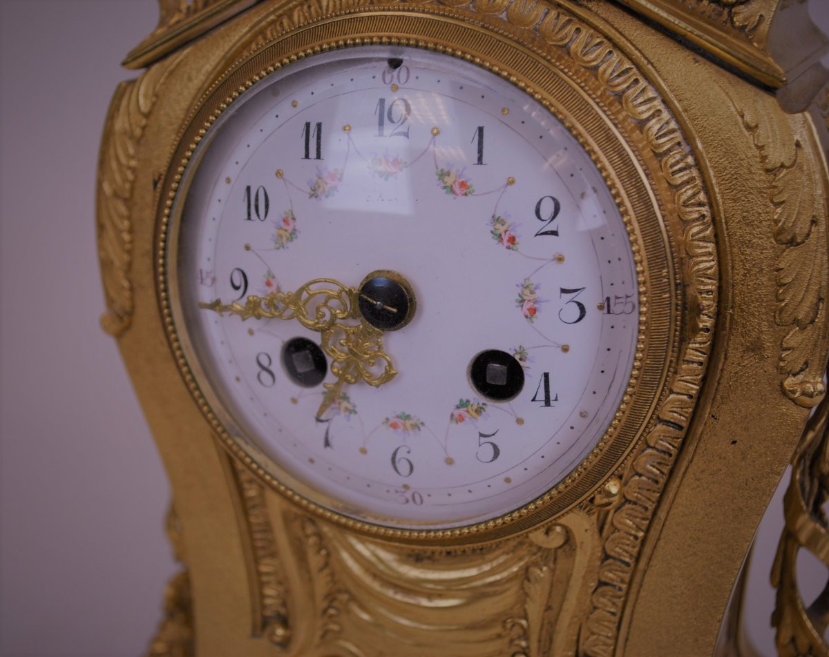 Gilt Bronze Clock, 19th Century-photo-7