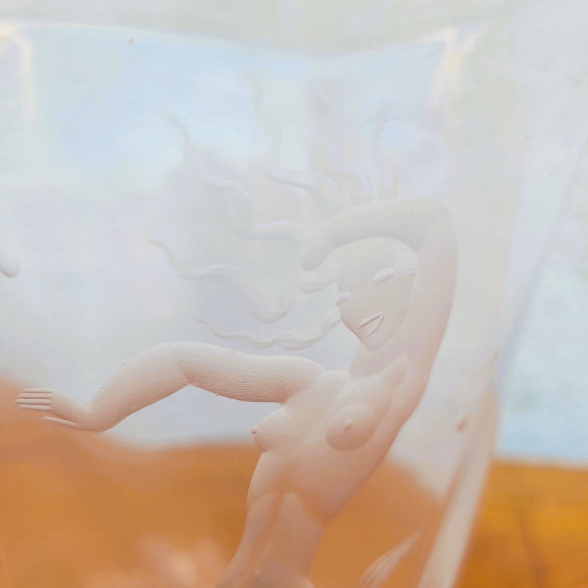 V Lindstrand - Orrefors, vase sirène, début XXème siècle-photo-3
