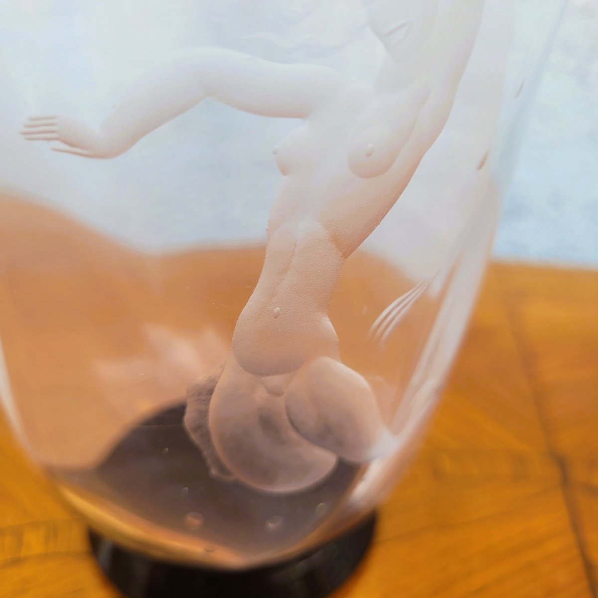 V Lindstrand - Orrefors, vase sirène, début XXème siècle-photo-4