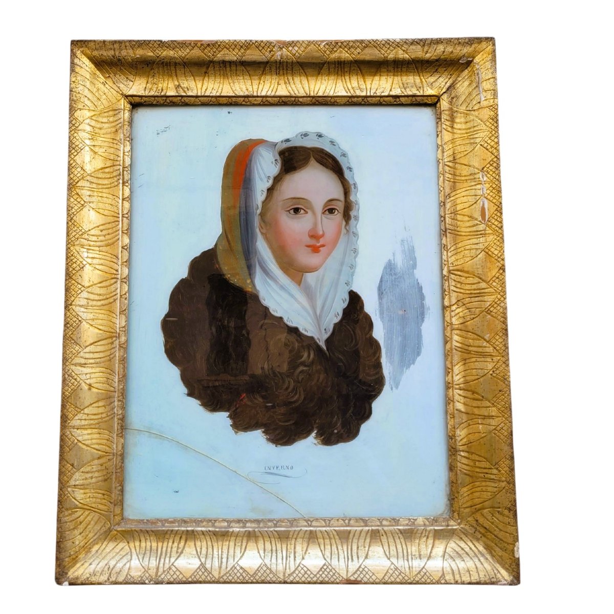 The 4 Seasons, Allegories Of 4 Framed Under Glass, 19th Century-photo-2