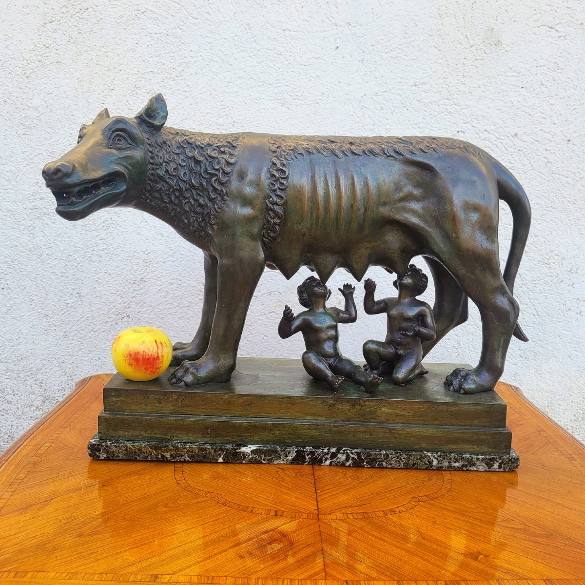 Louve romaine, Grand Tour, bronze à l'antique, fin XIXème siècle-photo-3
