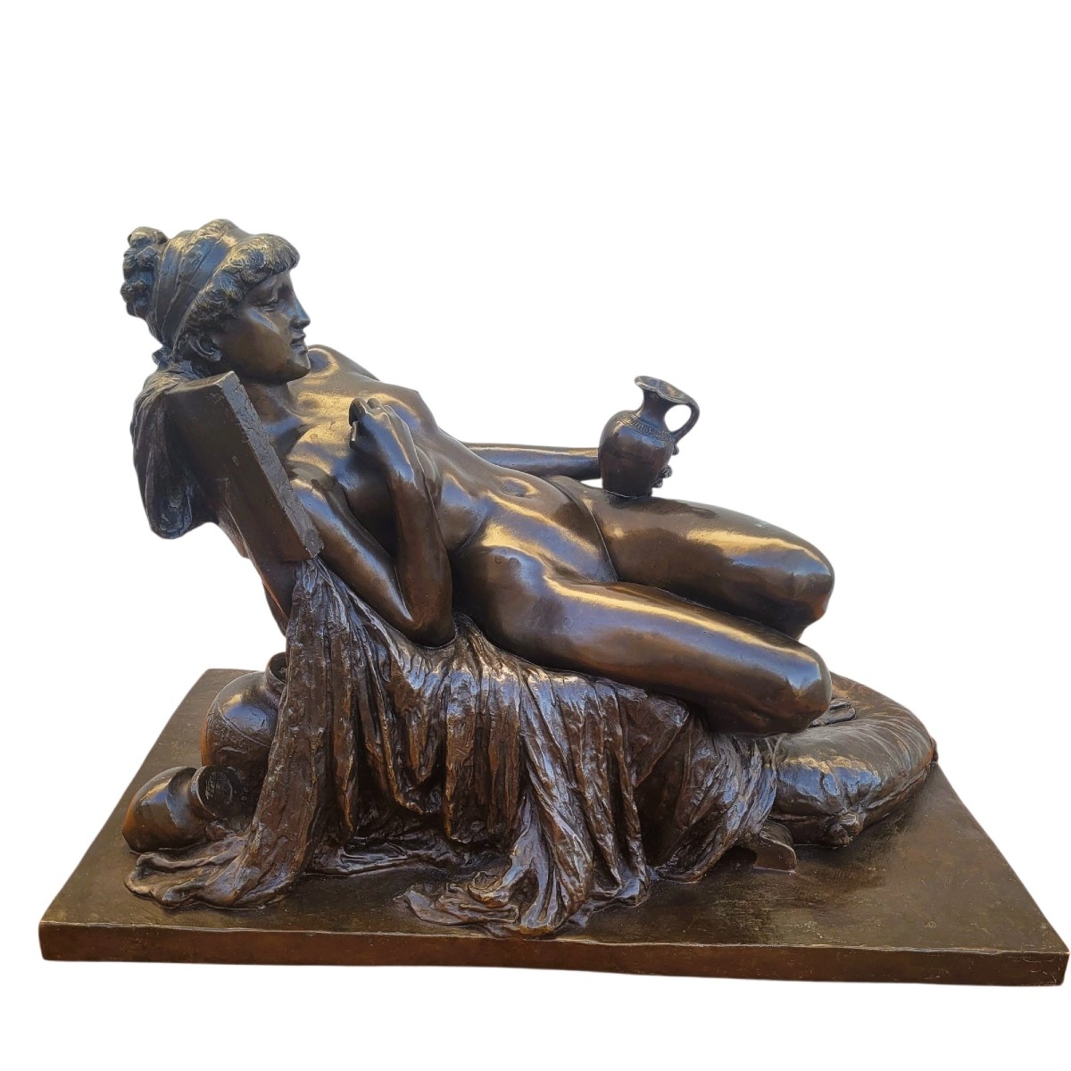 Amendola, Bronze Sculpture Of An Antique Woman, 19th Century