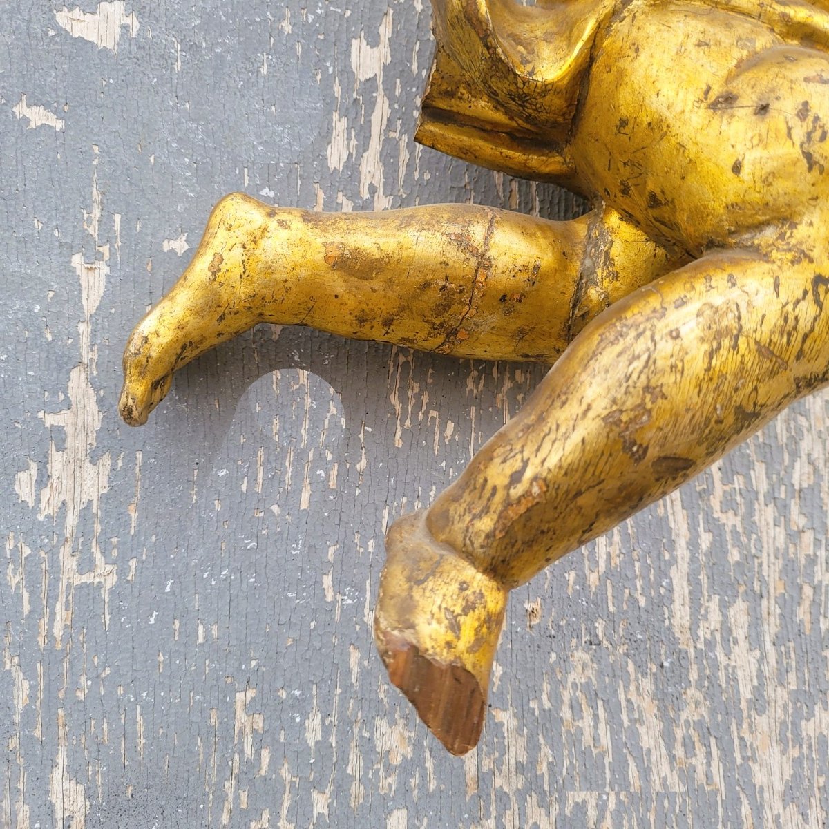 Putto en bois doré à la mecca, Epoque XVII/ XVIIIème siècle-photo-1