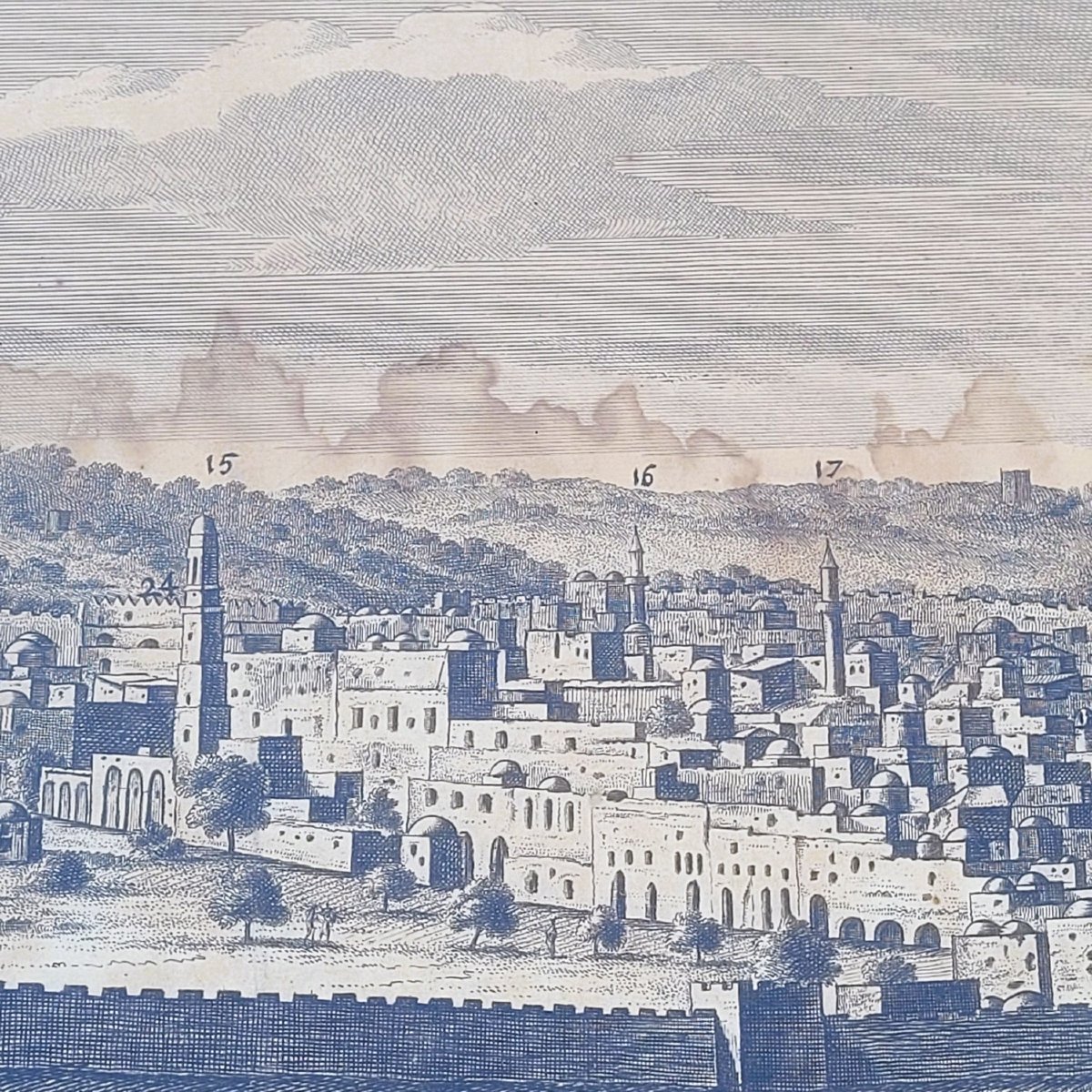 Vues panoramiques de Jérusalem en Scio, Gravures encadrées, XIXème siècle-photo-4