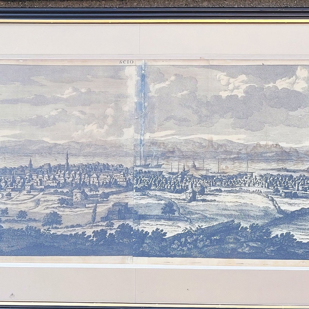 Vues panoramiques de Jérusalem en Scio, Gravures encadrées, XIXème siècle-photo-5