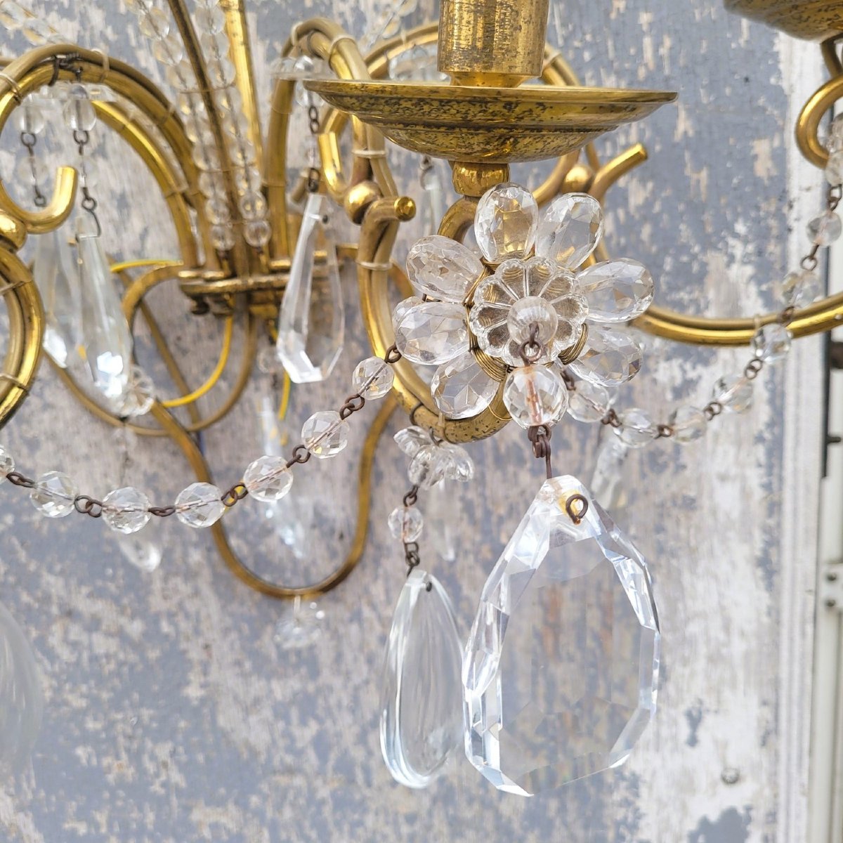 Pair Of Crystal Sconces, 19th Century-photo-7