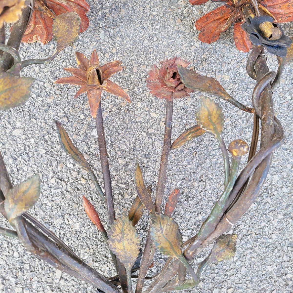Set Of 3 Painted Iron Wall Lights, 18th Century-photo-4