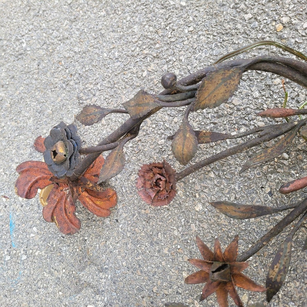 Set Of 3 Painted Iron Wall Lights, 18th Century-photo-5