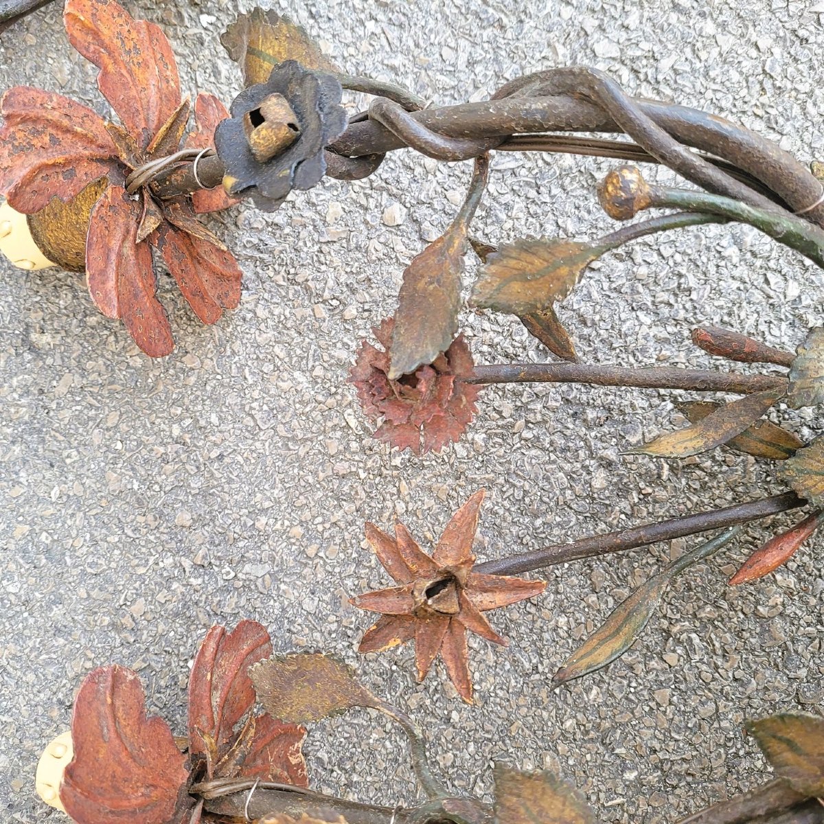 Set Of 3 Painted Iron Wall Lights, 18th Century-photo-7