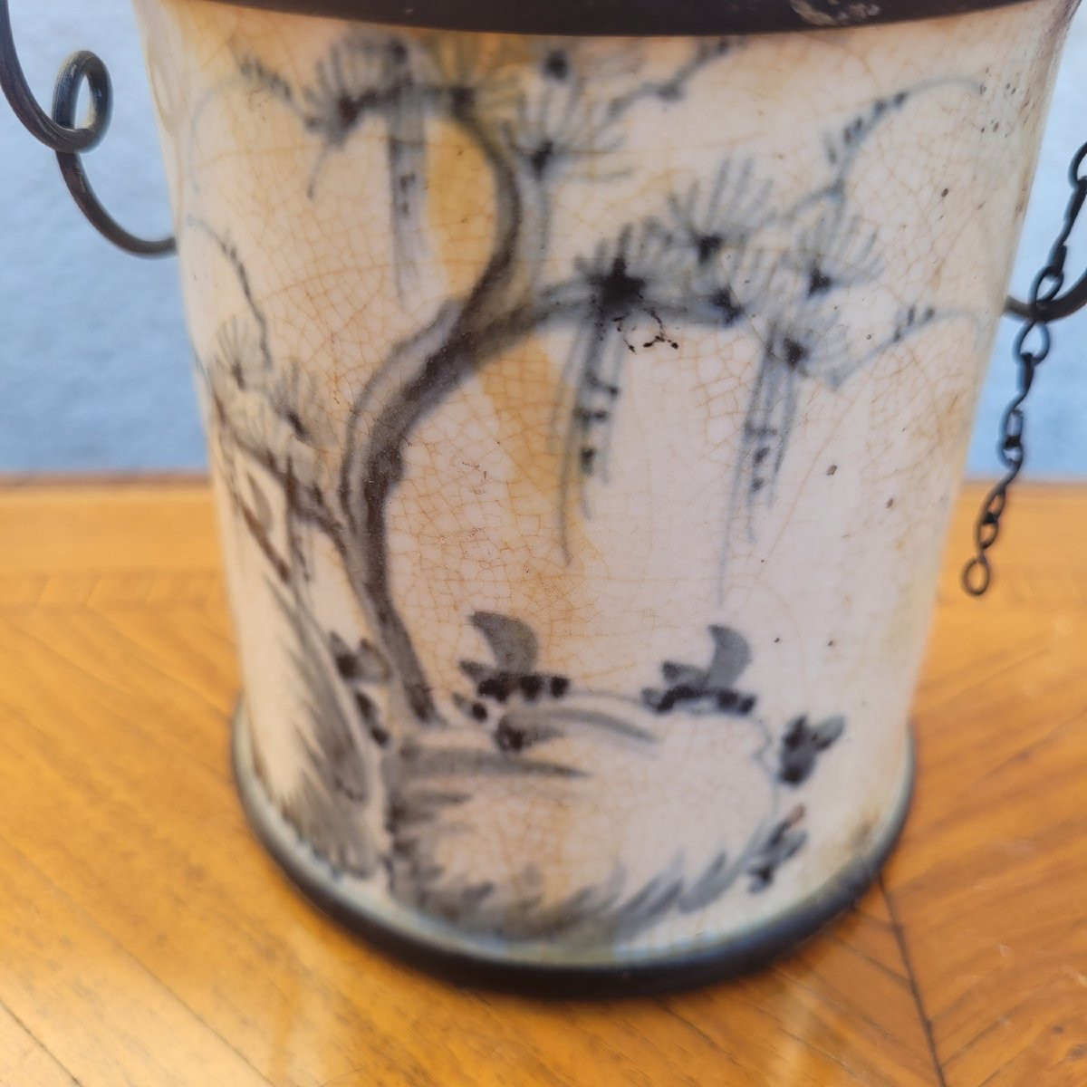 Water/opium Pipe In "hue Blue " Porcelain, Late 19th Century, Early 20th Century-photo-1