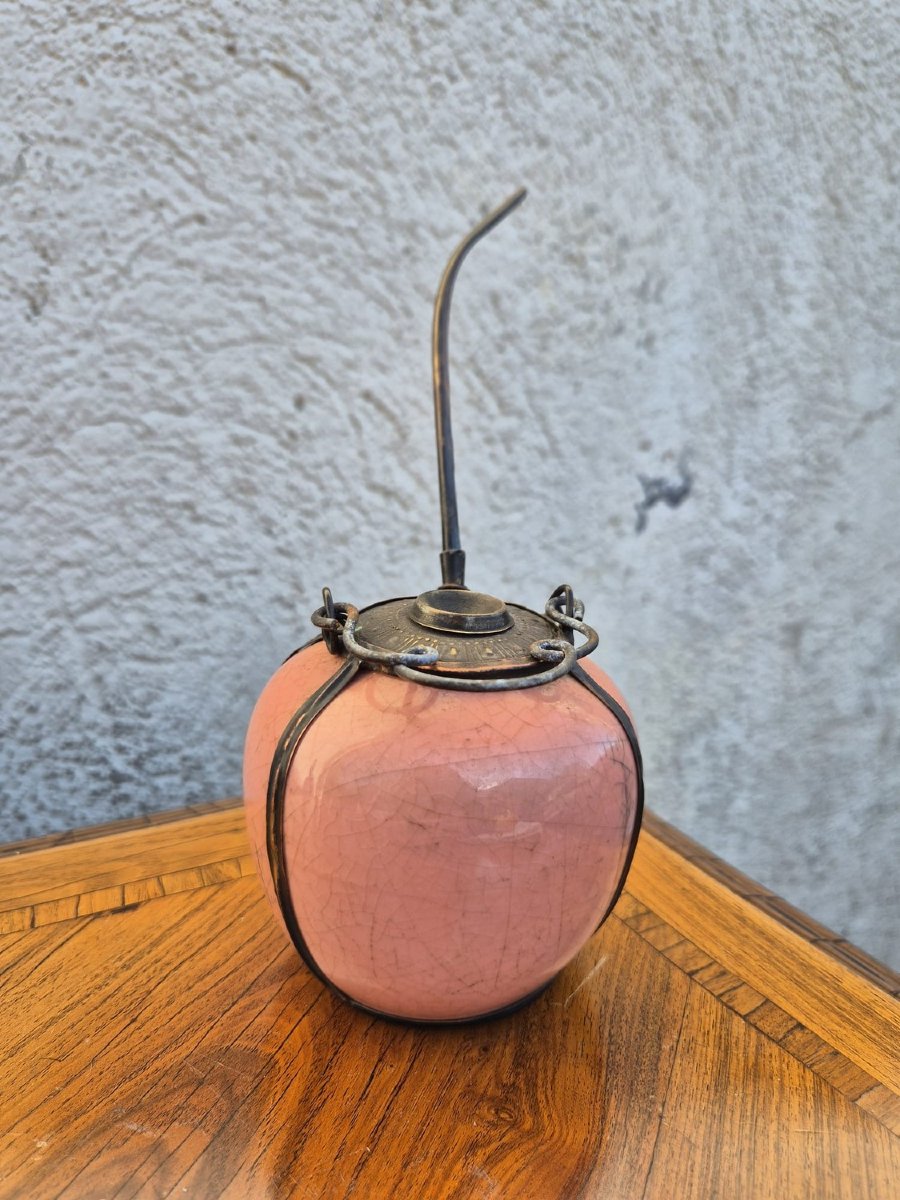 Pink Porcelain Water/opium Pipe, Late 19th/early 20th Century-photo-1