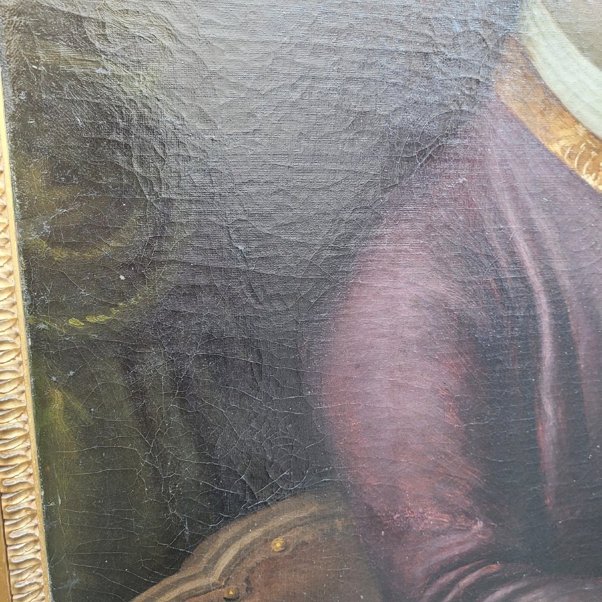 Portrait encadré, gentilhomme à la lettre, XVIIIème siècle-photo-4