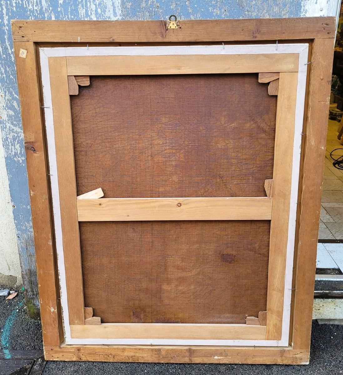 Portrait encadré, gentilhomme à la lettre, XVIIIème siècle-photo-6