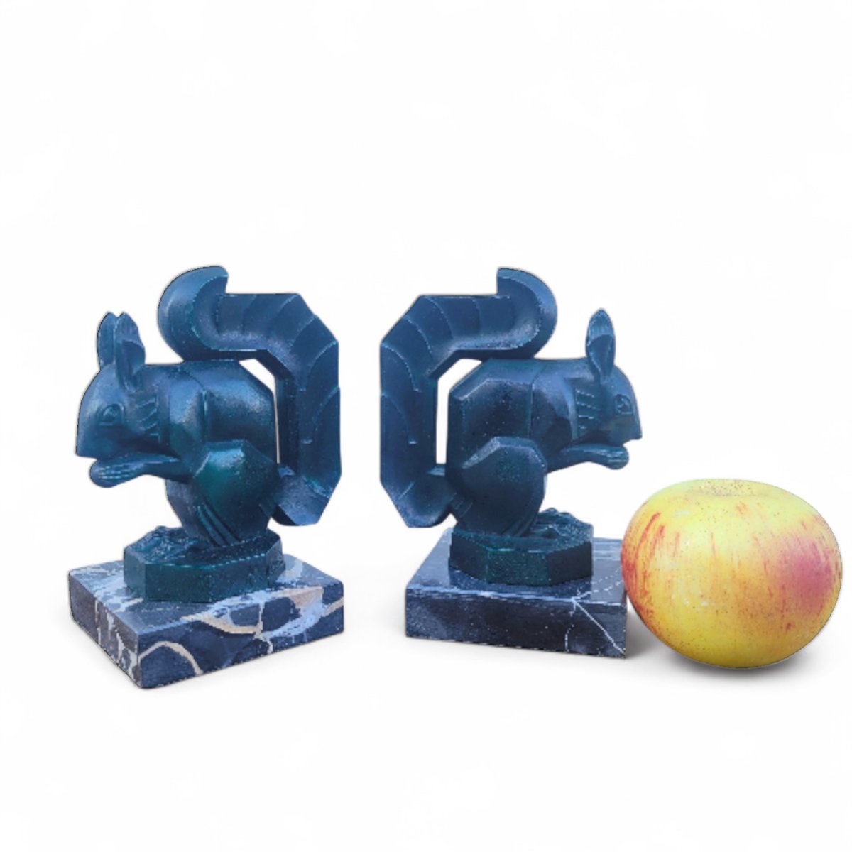 Serre-livres écureuils, Max le Verrier, Art déco, XXème siècle-photo-4