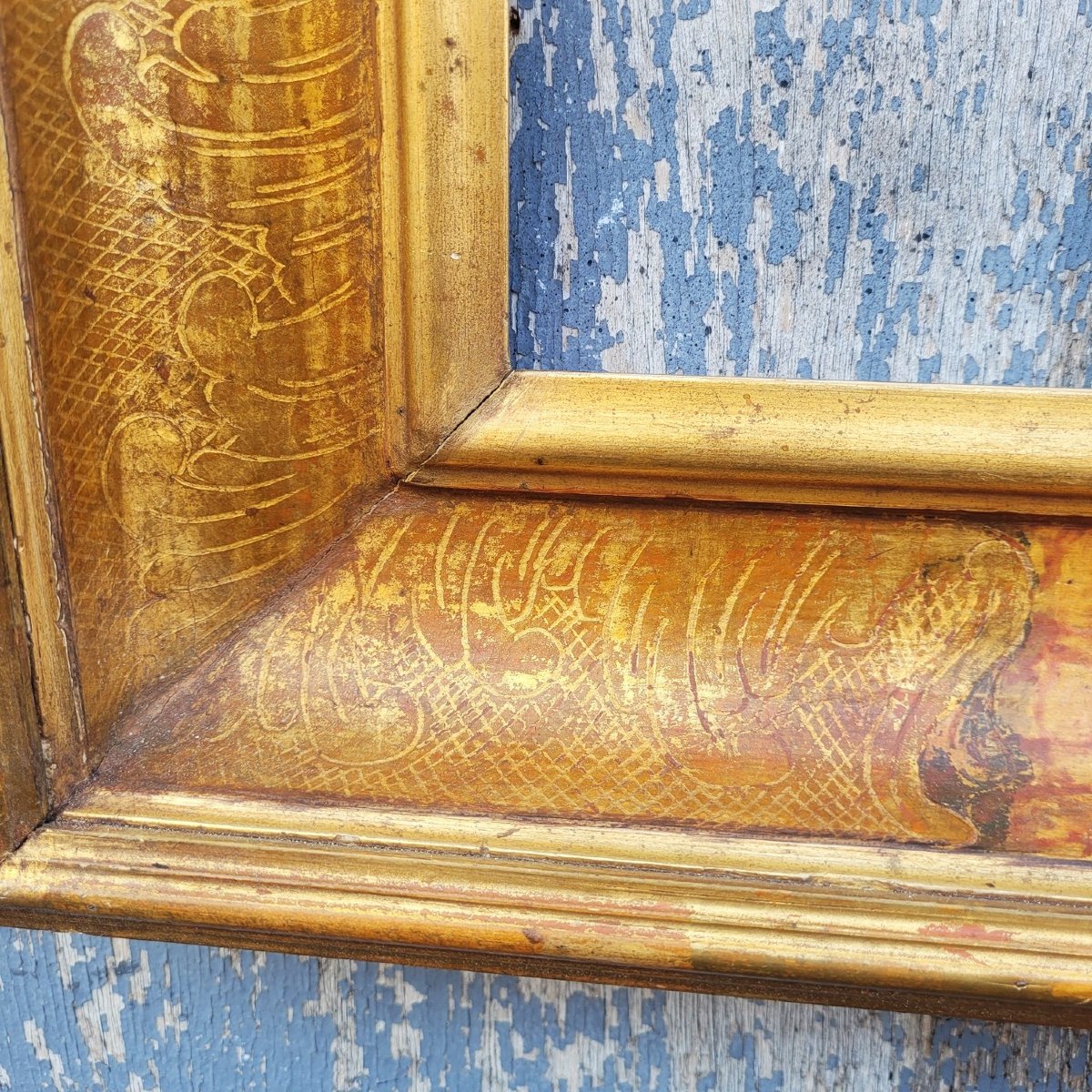 Lacquered Wooden Frame In The Style Of The 17th Century, Italy, Late 19th/early 20th Century-photo-3