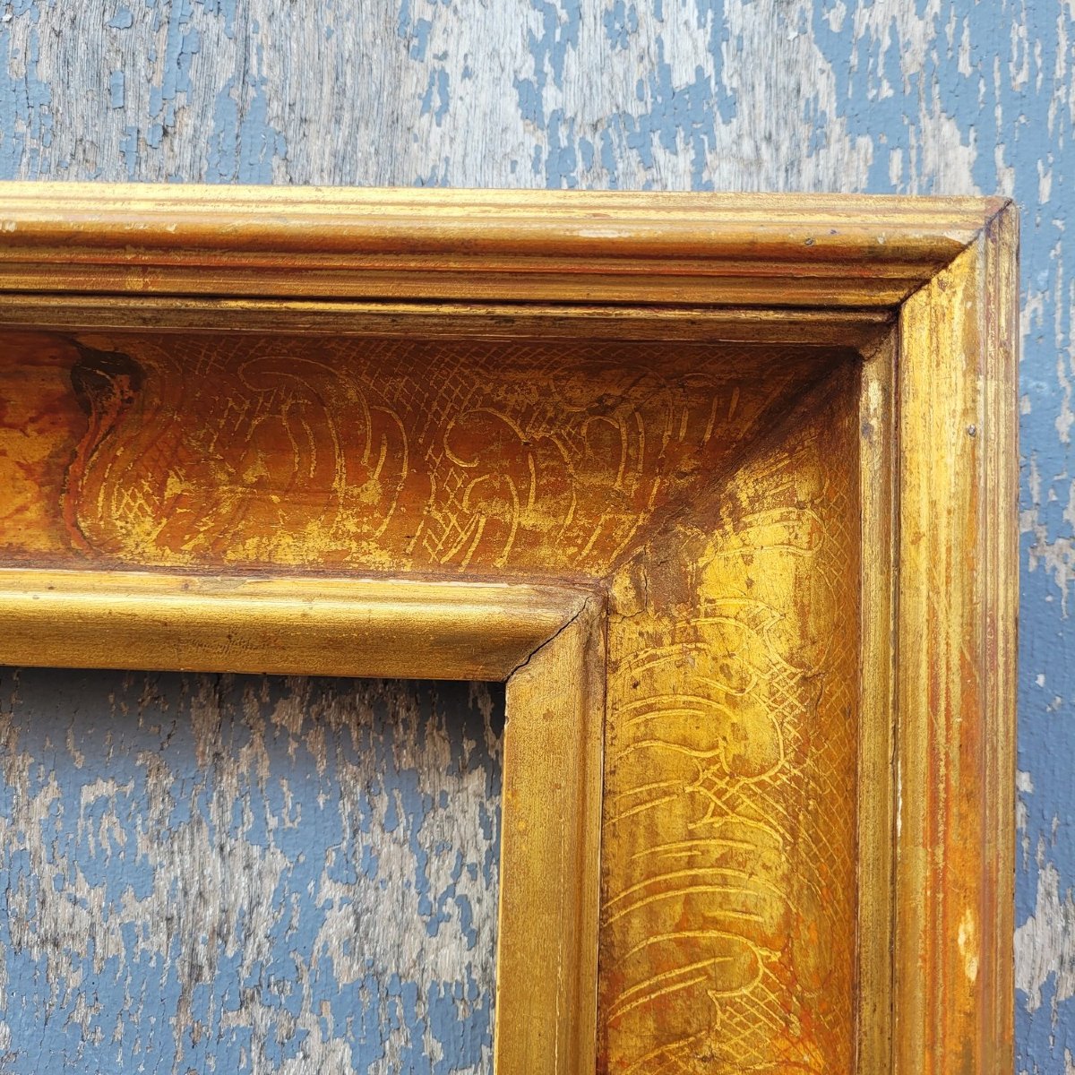 Lacquered Wooden Frame In The Style Of The 17th Century, Italy, Late 19th/early 20th Century-photo-2