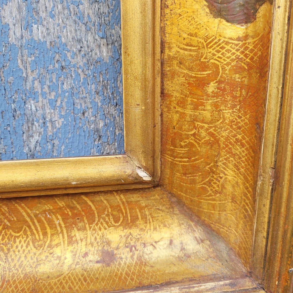 Lacquered Wooden Frame In The Style Of The 17th Century, Italy, Late 19th/early 20th Century-photo-5