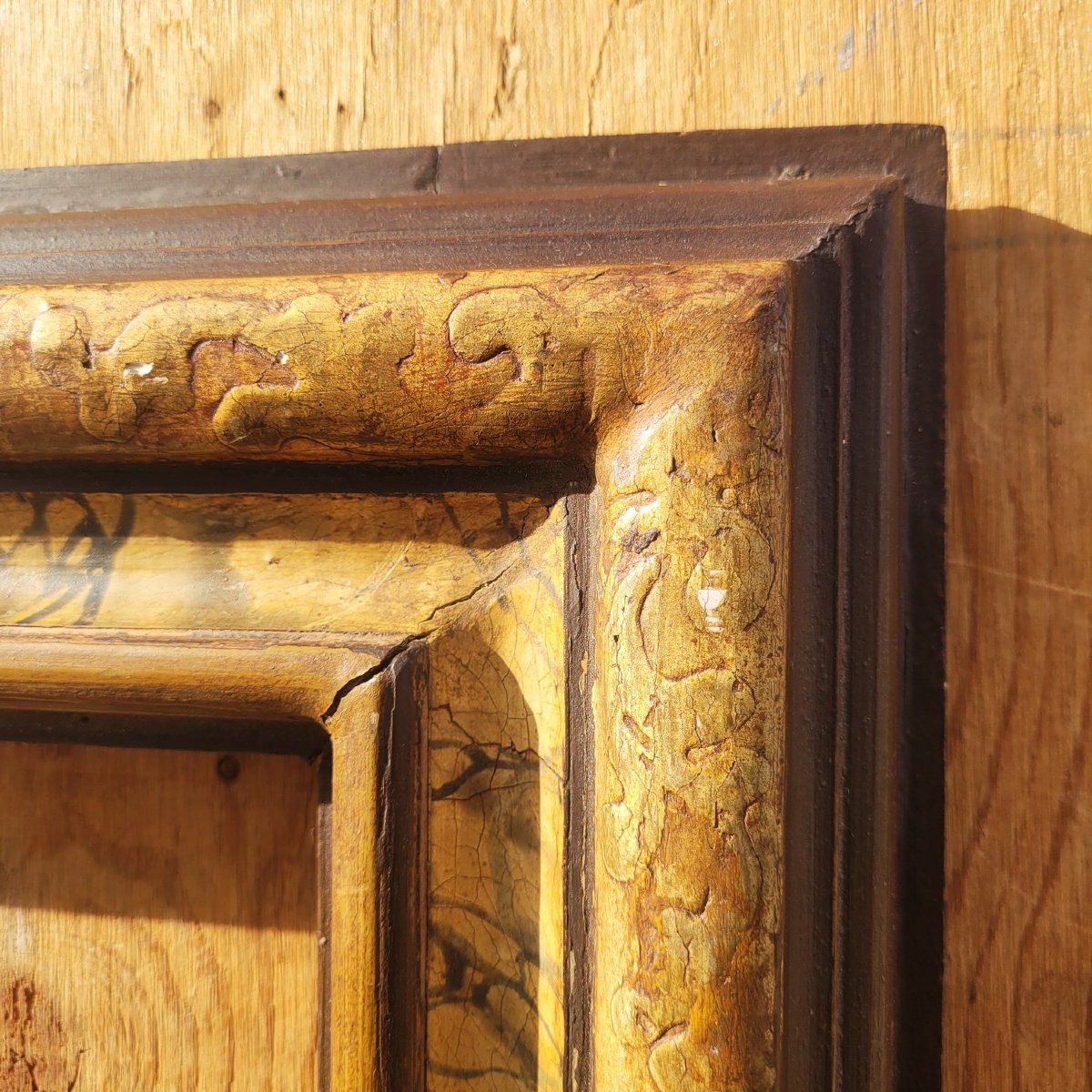 Cadre en bois laqué à la façon du XVIIème, Italie, Fin XIXème/début XXème-photo-2